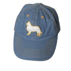 Embroidered Dog Hat Cap Adjustable Strap Blue With Yellow Stitching Spotco Brand